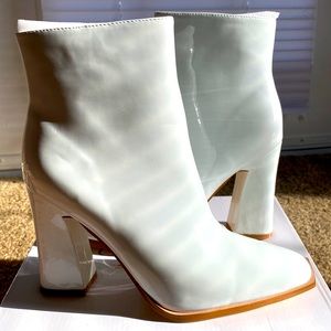 White ankle boots (square toe)